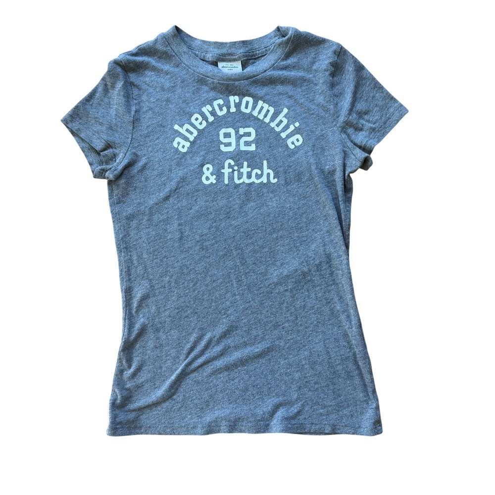 Abercrombie Kids Graphic T-Shirt Girls XL Gray Y2K long minimalist
